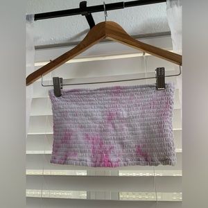 Pink and white crop top